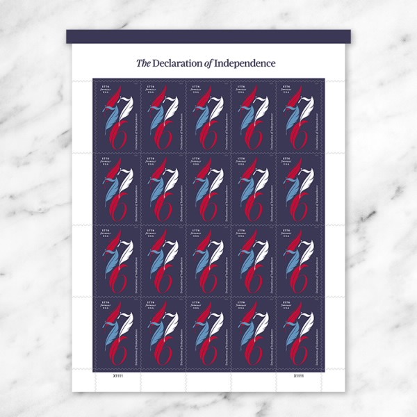 Declaration of Independence Stamps, Sheet of 20