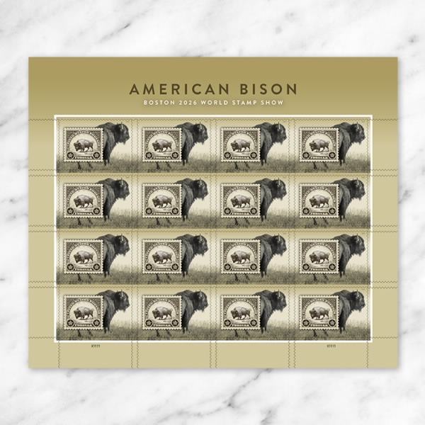 American Bison Stamps, Sheet of 16 - Image 2